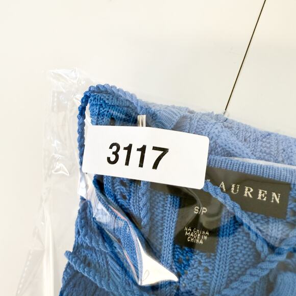 Ralph Lauren Black Label Knit Front Lace-Up Tunic Sweater Blue - Size S - Picture 9 of 9